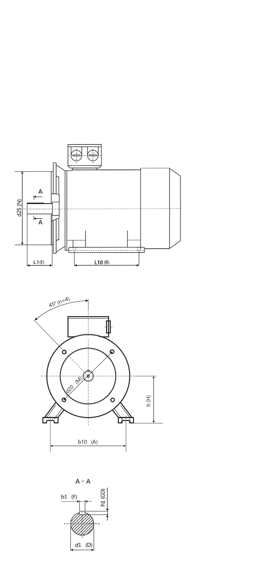 Электродвигатель 11кВт 1500об/мин АИР132M4 (B35/Лапы+фланец)