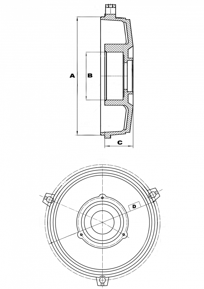 Щит  80,90 (øподш-52мм/øзамка-133мм) с кр. под кожух (JLK YZ90) ТМ12 (на 90габ.ТМ7/ТМ8/ТМ9)