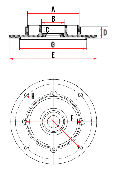 Щит / Фланець великий FF130 (замок 110мм) (øпідш.-35мм/øзамку-95мм) ТМ15, ТМ1(А)