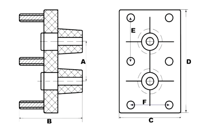 Клемна панель АІР(80, 90) 6 шпильок М4 + перемички ТМ(7,11)