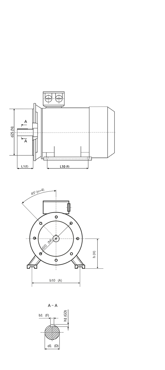 Электродвигатель 45кВт 750об/мин АИР250M8 (B35/Лапы+фланец)