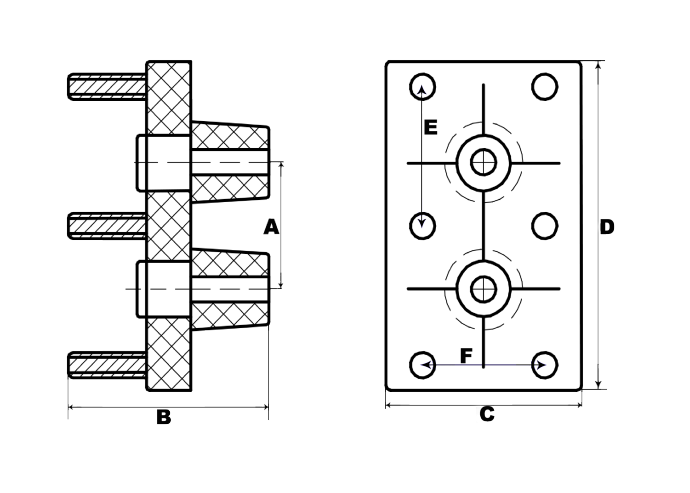 Клеммная панель  63,71,80,90 АИР, 6 шпилек М4  ТМ2