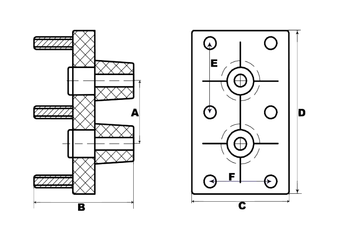 Клеммная панель АИР(80, 90) 6 шпилек М4 + перемычки ТМ(7,11)