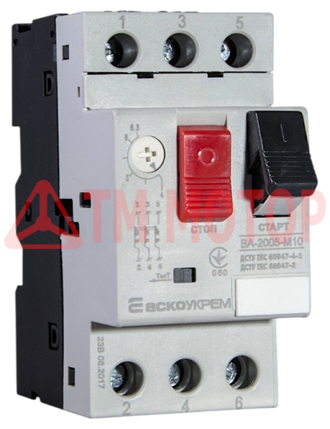 Автоматичний вимикач захисту двигуна УКРЕМ ВА-2005 М10 (4А-6.3А)