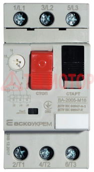 Автоматический выключатель защиты двигателя УКРЕМ ВА-2005 М16 (9А-14А)