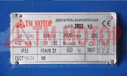 Электродвигатель 110кВт 3000об/мин АИР280S2 (B3/Лапы)